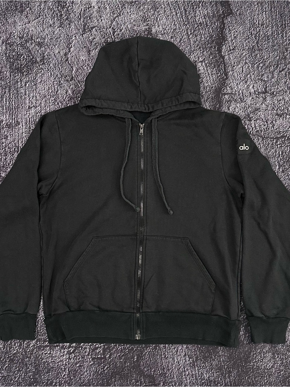 Alo Men’s Black Full-Zip Hoodie Sweater